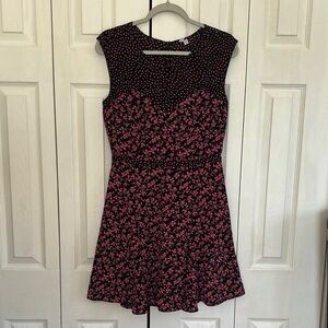 Black and Pink Floral Dress